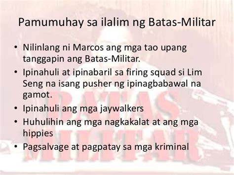 ano ang naging epekto ng batas militar sa mga pilipino|Batas militar .